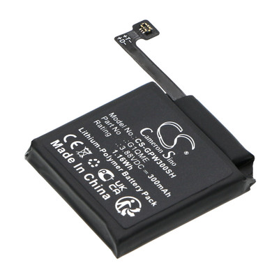 Smartwatch Battery 0.3V 3.88Ah Black 1.16Wh Li-Polymer Replacement