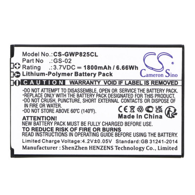 Cordless Phone Battery 1.8V 3.7Ah Black 6.66Wh Li-Polymer Replacement