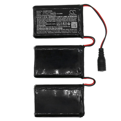 Heated Clothes Battery 3Ah 11.1V Black 33.3Wh Li-Polymer Replacement