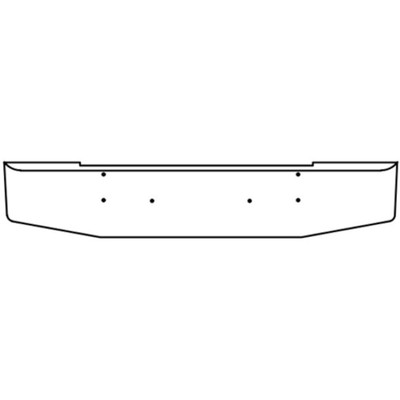16 Inch Chrome Standard Rolled End Bumper with Center Step and Fog Light Holes For Kenworth W900 Replacement