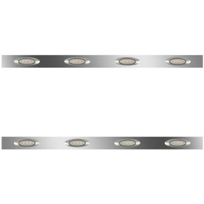 42 Inch Stainless Steel Sleeper Panels with 8 M1 Amber Clear LEDs For Kenworth W900 Replacement