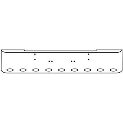 18 Inch Chrome Standard Rolled End Bumper with Center Step and Tow Holes For Kenworth W900B W900L Replacement