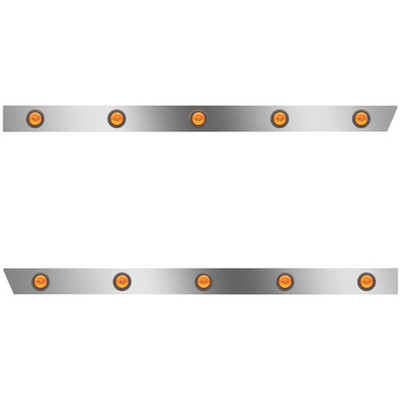 378 YEAR 1994 4 INCH STAINLESS STEEL STANDARD CAB PANELS W 10 2 INCH AMBER AMBER LEDS