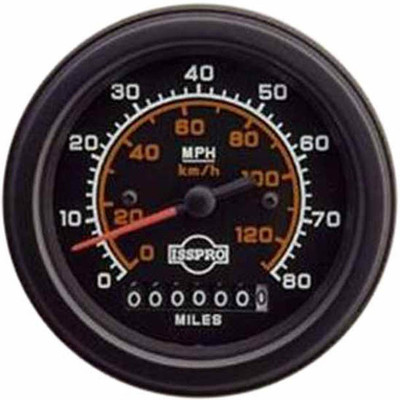 362 YEAR 1987 3 .375IN PROGRAMMABLE ELECTRIC SPEEDOMETER 0-80 MPH W/ ODOMETER BLK FACE RED POINTER BLK BEZEL