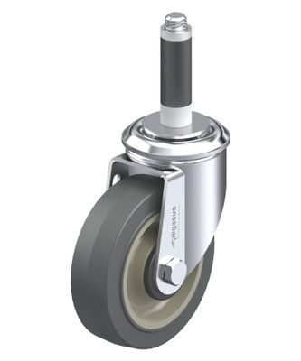 P12 LMD Swvl Cstr Exp Stems for Use in Tube Gray Elast TP Rub Tread Beige PP Core Delrin Whl 4.5IN H Replacement