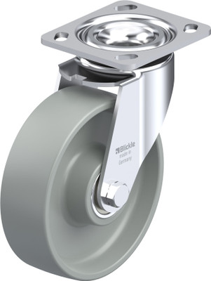 Pressed Stl Swivel Caster 6.3125IN Gray Synthetic on Hi-Qual Nylon 6 Whl 4.5x4IN Mt Plate 7.8125IN H Replacement