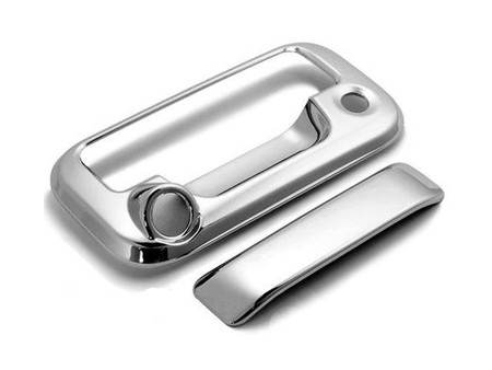 Chrome ABS Tailgate Handle Cover 2Pc 2-door 4-door Pickup Truck Includes camera access Replacement