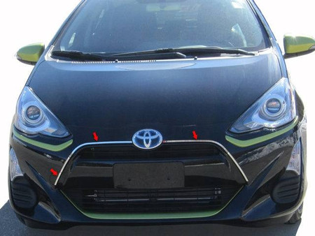 Stainless Steel Grille Accent 3Pc 4-door Hatchback For Toyota Prius C 12-17 Replacement