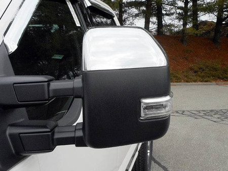 Chrome Plated ABS plastic Mirror Cover 2Pc 17-22 Ford F-250 Super Duty 17-22 Ford F-350 Super Duty Replacement