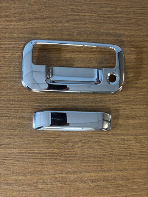 Chrome ABS Tailgate Handle Cover 2Pc 2-door 4-door Pickup Truck Does not include camera access Replacement