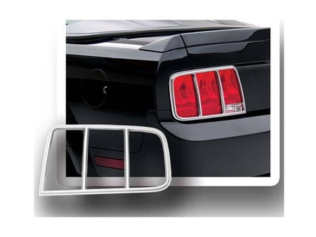 Chrome ABS Tail Light Bezels 2Pc 2-door Coupe Convertible For Ford Mustang 05-09 Replacement