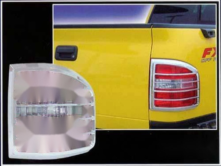 Chrome ABS Tail Light Bezels 2Pc 2-door 4-door Pickup Truck Flareside For Ford F-150 04-08 Replacement