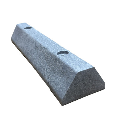 Solid Recycled Plastic Parking Block 24 In. x 6 In. x 3.25 In. Gray Replacement