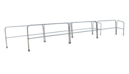 Factory Inst. Alum. Removable 42In Handrails w 21In Welded Mid Rail For Alum. Steel Yard Ramps Replacement