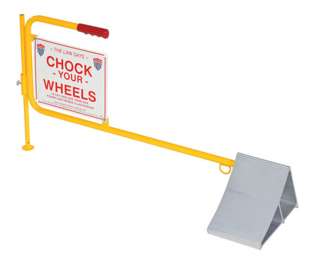 Aluminum Wheel Chock with Sign 11.875 In. x 40.125 In. x 20.25 In. Yellow Replacement