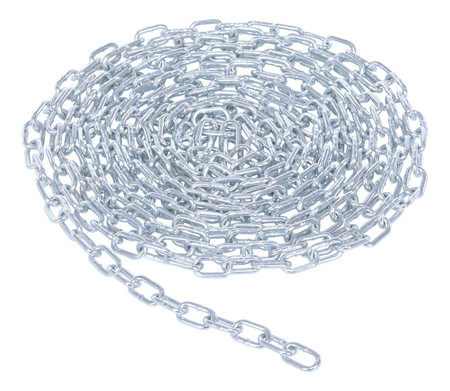 Galvanized Steel Bollard Safety Chain 10 Foot 0.1875 In. Thickness Silver Replacement