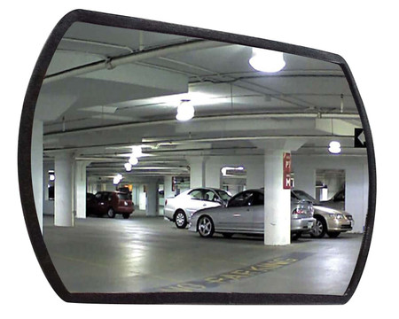 Acrylic Rectangular Convex Indoor Mirror 36 In Diameter 30 plus Ft Viewing Distance Silver Replacement