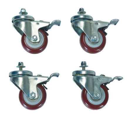 Polyurethane Pail Lid Closing Press Caster Kit 3 In. x 1.25 In. Red Replacement