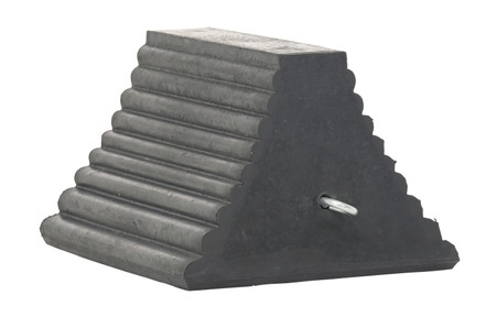 Molded Rubber Wheel Chock with Eye Bolt 8 In. x 9.25 In. x 6 In. Black Replacement