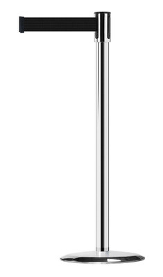 Steel Post With Steel Base Cover Tensabarrier 7.5 Ft. Polyester Belt Length SilverBlack Replacement