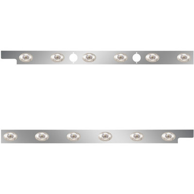 2.5 Inch Stainless Steel Cab Panels With 12 P3 AmberClear LEDs For Peterbilt 567 121BBC SFA Replacement