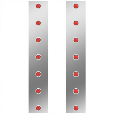 W900L AEROCAB YEAR 2015 STAINLESS STEEL REAR AIR CLEANER PANEL 15IN AIR CLEANER W/ RED .75IN BULKHEAD LEDS