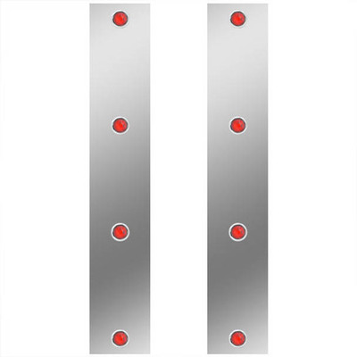W900B YEAR 2016 STAINLESS STEEL REAR AIR CLEANER LIGHT PANELS FOR 13IN BREATHERS W/ .75IN RED LEDS