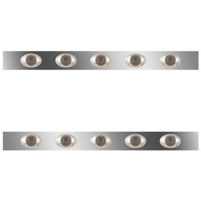 T680 GEN I YEAR 2021 40 IN SS SLEEPER PANEL WITH 10 P3 AMBERSMOKED LEDS WITH EXTENSIONS