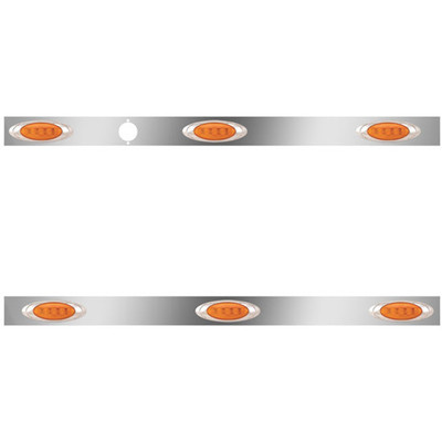 T800 CURVED GLASS YEAR 1995 5.25 IN SS CAB PANEL W 6 P1 AMBERAMBER LEDS BLOCK HEATER PLUG