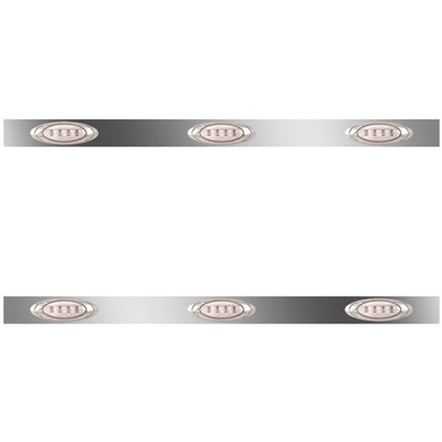 T660 YEAR 2011 72 IN SS BLANK SLEEPER PANEL W6 P1 AMBER CLEAR LED WREAR MOUNT EXHAUST
