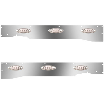 T660 YEAR 2013 SS CAB PANELS WITH 6 P1 AMBERCLEAR LEDS WITH REAR MOUNT EXHAUST