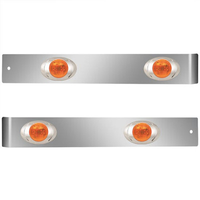 T660 YEAR 2016 2.375 IN SS STRAIGHT SLEEPER EXTENSION PANEL W 4 P3 AMBERAMBER LEDS