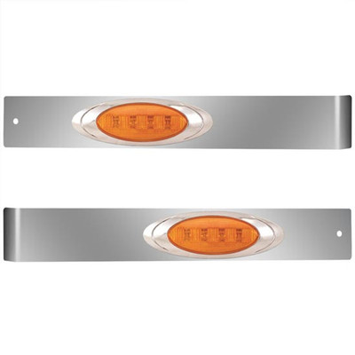 T660 YEAR 2010 2.375 IN SS STRAIGHT SLEEPER EXTENSION PANEL W 2 P1 AMBERAMBER LEDS