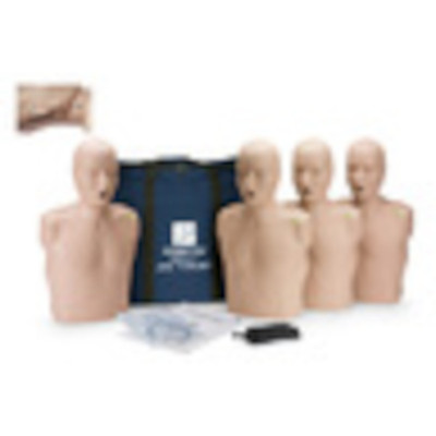 Professional Adult Jaw Thrust CPR-AED Manikin with CPR Monitor Medium Skin 4-Pack Replacement