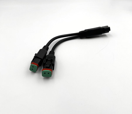DT 2 Pin Splitter Cable Overmolded Waterproof Y Harness 1 to 2 DT Connector for LED Lights UTV ATV Replacement