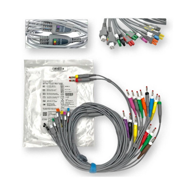 ECG cable 18-Lead 4mm banana.IEC Reusele Replacement