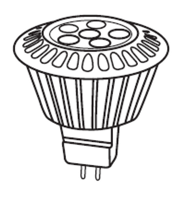 4.5MR16/LED/40'/50K/120V/GU10