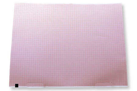 GE HEALTHCARE MARQUETTE COMPATIBLE ECG EKG CHART PAPER - 226-166-06 SIZE 216 X 280 FULL RED GRID15 50 SHEETS