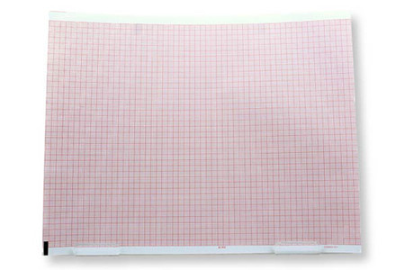 MORTARA QUINTON COMPATIBLE ECG EKG CHART PAPER - 036869-001 SIZE 216 X 280 DOUBLE QUEUE MARK'SFULL L RED GRID,218 SHEETS