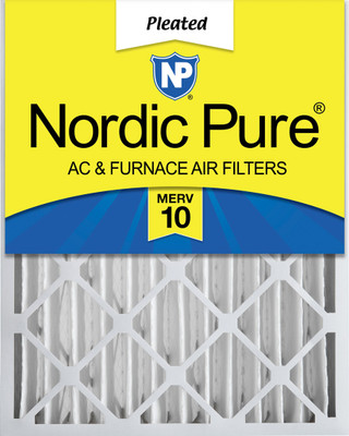 24X24X4 1 PACK NORDIC PURE MERV 10 MPR 1000 FILTER ACTUAL SIZE 23.38 X 23.38 X 3.63 MADE IN USA