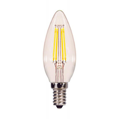 4.5 WATT C11 LED CLEAR CANDELABRA BASE 3000K 360 LUMENS 120 VOLT Replacement