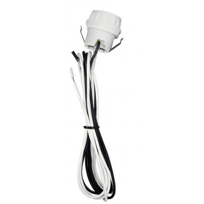 KEYLESS PORCELAIN SOCKET WITH DOUBLE SNAP-IN CLIP 60" HIGH TEMPERATURE LEADS UNGLAZED 660W 250V Replacement