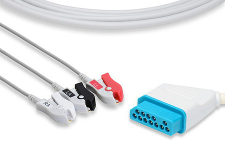 SPACELABS NIHON KOHDEN DIRECT CONNECT ONE-PIECE ECG CABLE 3 LEADS AHA CLIP