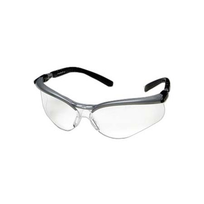 3M BX SILVER AND BLACK FRAME SAFETY GLASSES CLEAR ANTI-FOG LENS ADJUSTABLE TEMPLE LENGTHS