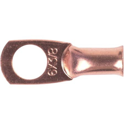 HAINES PRODUCTS ONE HOLE COPPER LUG WIRE GAUGE 6 STUD SIZE 38 INCH USED FOR GROUNDING 10 PACK