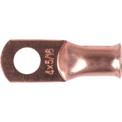 HAINES PRODUCTS ONE HOLE COPPER LUG WIRE GAUGE 4 STUD SIZE 516 INCH USED FOR GROUNDING 10 PACK