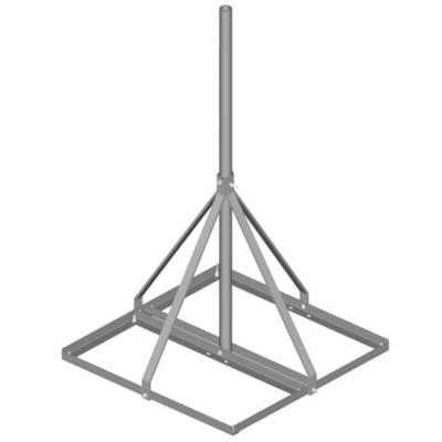 COMMSCOPE NON-PENETRATING ROOF MOUNT LIGHTWEIGHT SIMPLE DESIGN 19 INCH OD PIPE SUPPORTS 1 ANTENNA 35 5 INCH SQUARE BASE HOT DIP GALVANIZED
