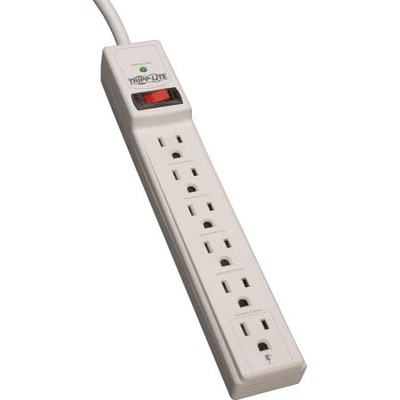 TRIPP LITE TAA COMPLIANT SURGE PROTECTOR 6 TOTAL OUTLETS 6 FOOT CORD AND DIAGNOSTIC LED TO WARN OF S SUPPRESSOR DAMAGE 720 JOULES