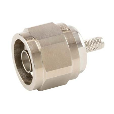 COMMSCOPE TYPE N MALE CONNECTOR FOR CNT-195 BRAIDED CABLE 0 - 6000 MHZ 50 OHM PEAK POWER 25 KW OUTER R PLATING TRIMETAL /INNER PLATING SILVER