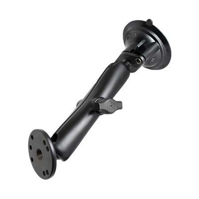 RAM MOUNTS RAM-B-166-C-202U 33 INCH SUCTION CUP TWIST LOCK BASE WITH LONG DOUBLE SOCKET ARM AND 25 I INCH ROUND BASE THAT CONTAIN THE AMPS HOLE PATTERN